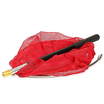 RESTCLOUD Bait Net and Fishing Landing Net with Telescoping Pole Handle Extends to 59 inches - color: Red