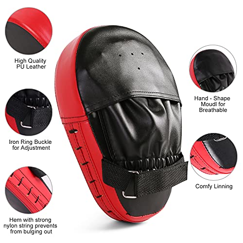 Odoland Punching Mitts Kick Pack Set, Boxing Mitts Focus Pads, Taewondo Kick Pad, Great for Boxing, Kickboxing, Karate, Muay Thai, MMA Training