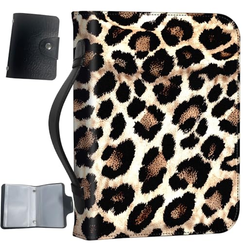 PU Leather Bible Cover with Handle & Pockets, Large Capacity Bible Case, Water-Resistant Scripture Organizer Bag with Bonus Card Holder, Christian Gift for Women & Men, Leopard Print 02 - color: Leopard Print 02