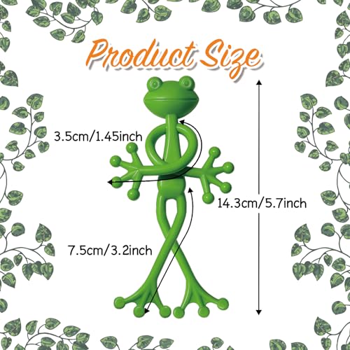 4 pcs Frog Plant Stand, Multipurpose Green Frog Plant Supports Steady Cartoon Plant Branches Tie Down, Frog Plant Holder for Potted Plants, Plant propagation buddy Cute Frog Flower Pot Hugger Plant Climbing Fixture Clips Perfect for Indoor Outdoor Garden