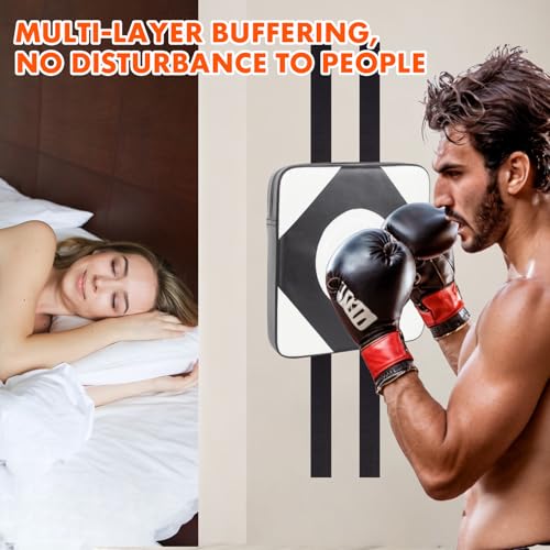 LuiceABC Wall Punching Boxing Pad, Wall Focus Target Foam, Boxing Fitness Wall Punch Bag, Leather and High Elastic Sponge Bag for Sports Training, Adjustable Height - style: White
