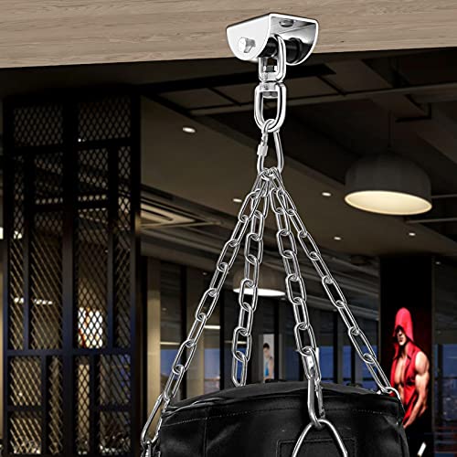 Eapele Heavy Bag Hanger, Punching Bag Mount for Ceiling 360° Swivel Wood Beam Holder for Boxing Bag, Heavy Bag, Gym Punching Bag, Speed Bag, Aerial Yoga Swing, Gymnastic Rings, Sandbag, Hammock - color: Heavy Bag Hanger with Chain