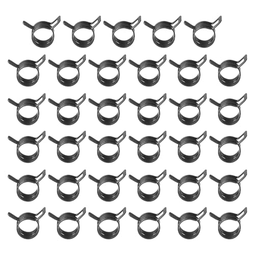 PATIKIL Spring Band Hose Pipe Clamps for 13-14.6mm OD Hose, 35 Pack Silicone Vacuum Constant Tension Band Clips for Fuel Line Silicone Air Hose Tube Water Pipe, Black - color: Black, size: 13-14.6mm