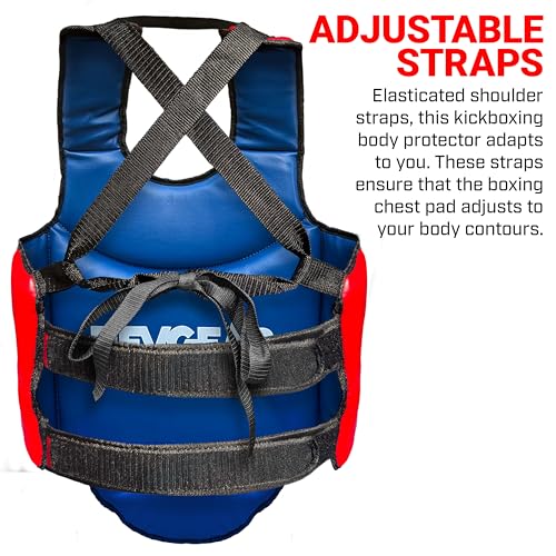 Revgear Muay Thai Reversible Chest Protector: Ideal Sparring Gear for MMA, Kickboxing, Taekwondo, Karate with Chest Armor and Boxing Body Protection - size: Small
