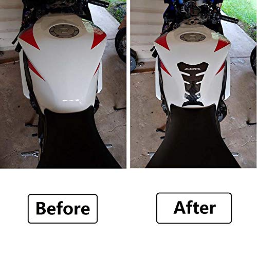 Carbon Fiber Motorcycle Tank Pad Gas Oil Fuel Tank Pad Protector for CBR600 1000 954 929 900 RR, CBR250 300 500 R, Black