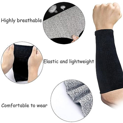 REDANHA Arm Protection Sleeves Level 5 Protection Cut Burn Resistant Sleeve Anti Abrasion Forearm Cover Protector - color: Black, Grey