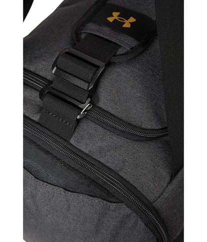 Under Armour Undeniable 5.0 Duffle - color: Black Medium Heather (002)/Metallic Gold, size: Small (40L)