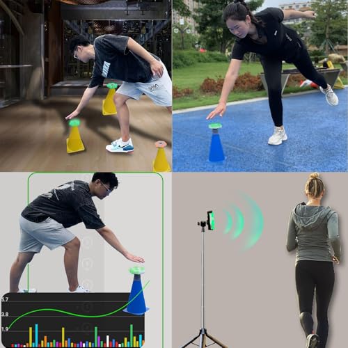 Sports Agility Lights Training Kit, 8Pcs Reaction Training Lights, Automatic Brightness Adjustment, Viewing Angle Increased to 270°, App Connectivity, for Basketball, Fitness, Football, Boxing