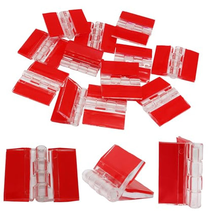 Hordion 12PCS Clear Acrylic Hinges Adhesive, Small Plastic Hinges 35x30mm | Foldable Hinge Tools for Cabinet Aquarium Lid Glass Furniture DIY Display Stand - size: 35x30mm