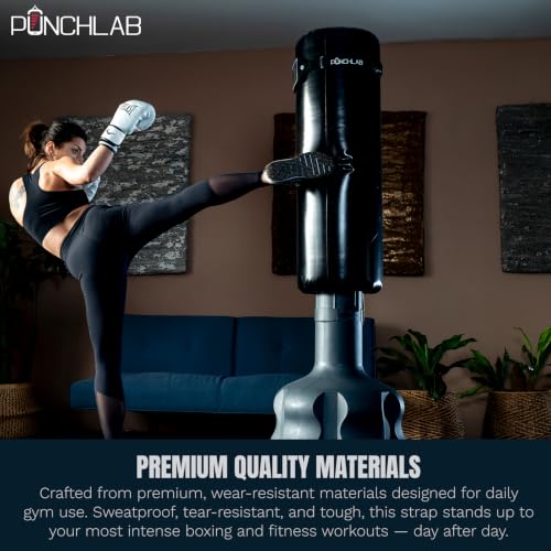 Boxing Phone Holder for Punching Bag – Heavy Bag Strap Mount with Punch Tracker, Fits All Hanging & Freestanding Bags, Works with PunchLab App (Free App Included)