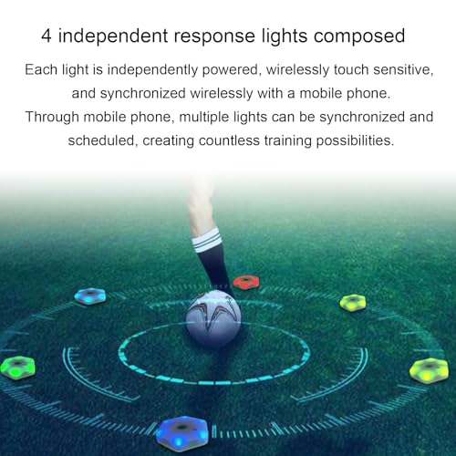 Reaction Training Lights, Agility Light Pods with App Control, Portable Reflex Trainer for Athletes, Ideal for Fitness & Multiple Sports Like Basketball, Soccer