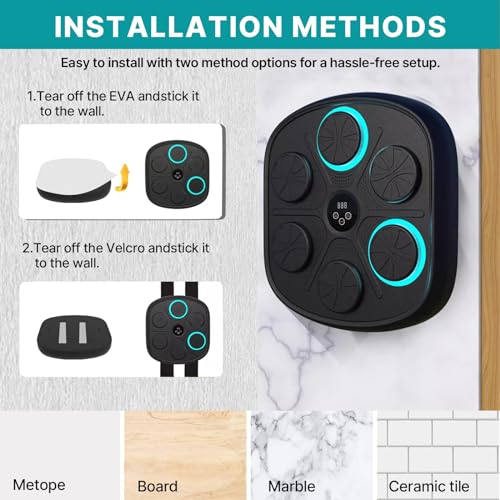 2025 Smart Music Boxing Machine for Adults and Kids: New Model Bluetooth Wall Mounted Punching Pad - Training Sport Equipment for Home Gym - Gifts for Teen Boys