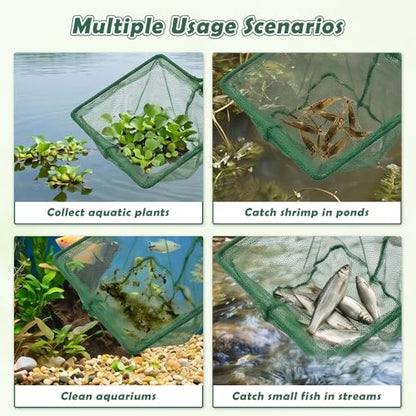 3 Pack Fish Net Aquarium Fine Fishing Mesh with Plastic Handle, 6-Inch