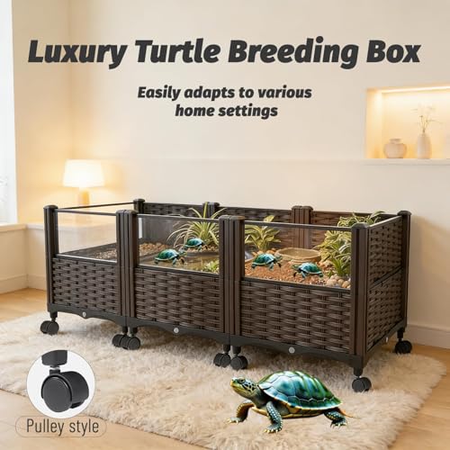 Turtle Tank, Reptile breeding Tank, Large Enclosure for Land Turtles, Large Enclosure for sea Turtles, Habitat for sea Turtles, Optional Increase in Quantity, add 10 Wheels, Turtle Supplies