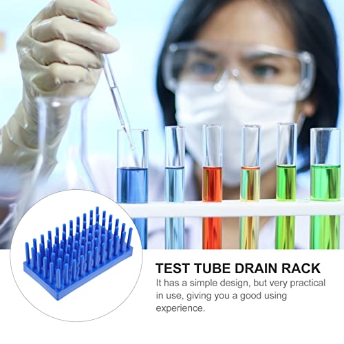 ULTECHNOVO 1pc Plastic Test Tube Stand Laboratory Test Tube Rack Drying Rack Blue Glass Plate Strong Lightweight Easy to Store