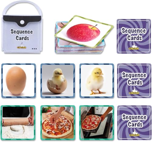 CHEFAN Sequencing Cards, Sequence Game for Kids, Daily Routine Cards - size: 3-Step Cards