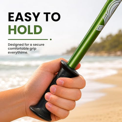 VOS Sand Sifter 2-Pack | Adjustable Handle 21"–33" | Stainless Steel Beach Scoop for Seashells, Shark Teeth & Sea Glass | Lightweight Aluminium, Rust-Resistant – Green - color: Green