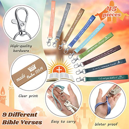 45 PCS Christian Keychains Bulk - color: Fresh