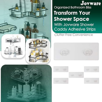 Shower Caddy Adhesive Replacement Stickers Sticker Shelf Basket Strips Suction Hooks Large Strong Hook (Transparent - 6 Packs) - color: Transparent - 6 Packs