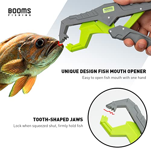 Booms Fishing G05 Lip Gripper Saltwater, 9.4" Plastic Catfish Grippers Pliers, Grabber Tool With Lanyard, Grips for Kayak Fishing Accessories, Great Holder for Caught Fish