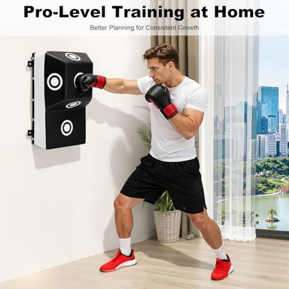 Wall Mount Uppercut Boxing Heavy Bag, MMA Training Punching Target Boxing Training Wall Target with Marking Points for Uppercuts, Hooks, Knees, Elbows, 13.78 * 9.84 * 23.62 inch