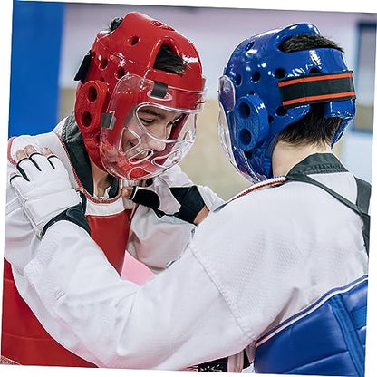 Angoily Taekwondo Mask, Clear Kickboxing Sparring Headgear, Breathable Martial Arts Face Protection - color: 3pcs