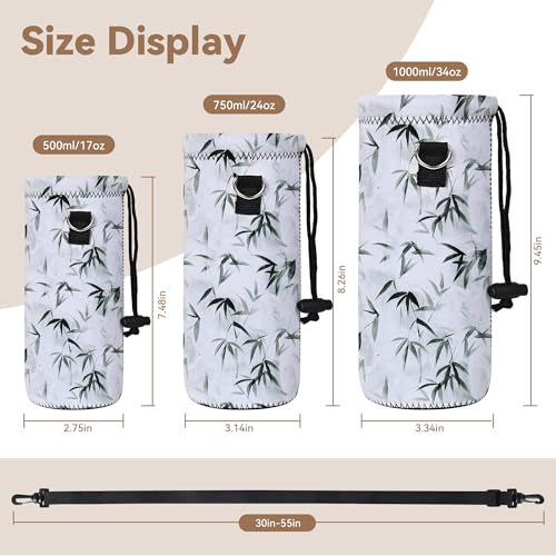 Neoprene Water Bottle Carrier Bag with Adjustable Shoulder Strap,Insulated Water Bottle Cover for Stainless Steel/Glass/Plastic Bottles - color: BC-56, size: 500ml