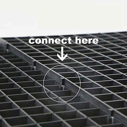 4 Pcs Aquarium Divider Tray Plastic Grid Aquarium Egg Crate Light Diffuser, Fish Tank Divider Filter Bottom Isolation with 8 Pcs Sucker Clip(Black)
