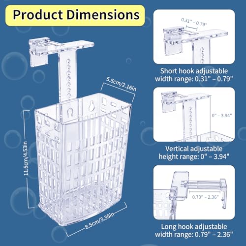 Newly Upgraded Aquarium Plant Holder | Adjustable in Height and Width, with Extendable Hook and Suction Cup, 4-Pack for Aquatic Plants and Aquariums(Transparent) - color: Transparent