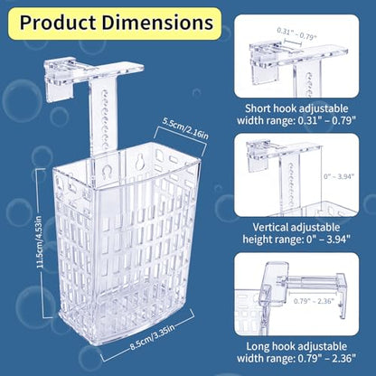 Newly Upgraded Aquarium Plant Holder | Adjustable in Height and Width, with Extendable Hook and Suction Cup, 4-Pack for Aquatic Plants and Aquariums(Transparent) - color: Transparent