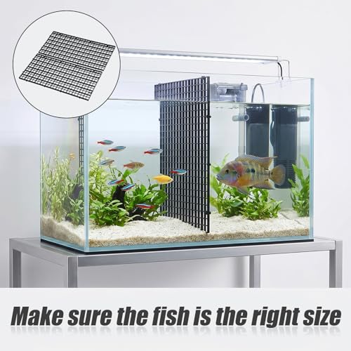 Skrfren 2PCS Fish Tank Divider Aquarium Plastic Grid Divider Tray Plastic Egg Crate Grid Isolation Board Partition Bottom Black Filter Tray (30 x 15cm)