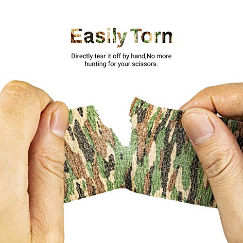 FRESINIDER 9 Rolls Self Adhesive Wrap Athletic Tape Gauze, Breathable Elastic Cohesive Bandage for Sports Injury & Pet (7 Pcs 2" x 5 Yards + 2 Pcs 1" X 5 Yards) (Asian Tiger Camo) - color: Asian Tiger Camo