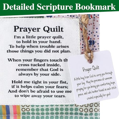 Fanfanwin 1 Pc Mini Prayer Quilt with Cross Inside, Pocket Scripture