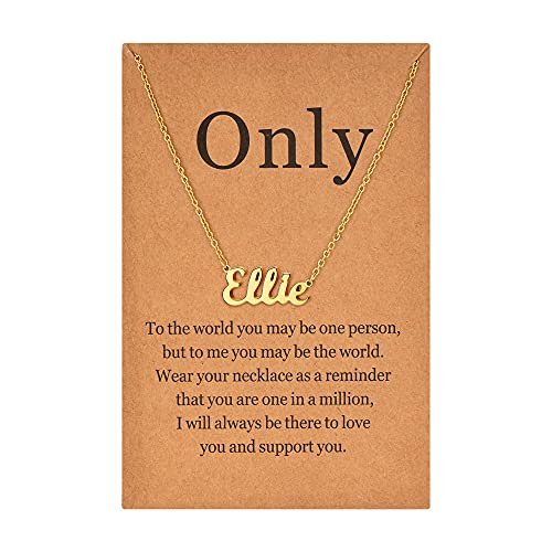 Lcherry Name Necklace Personalized for Women Gold Plated Nameplate Necklace Gifts for Girls - style: Ellie
