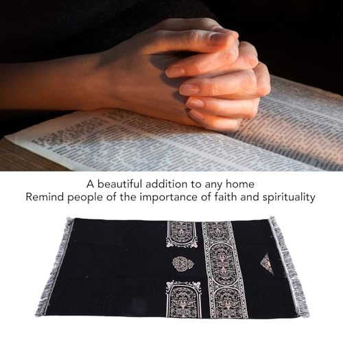 Tnfeeon Anti Slip Cotton Muslim Prayer Rug with Tassel Storage Bag Soft Portable Islamic Mat for Meditation Home Travel and Ramadan