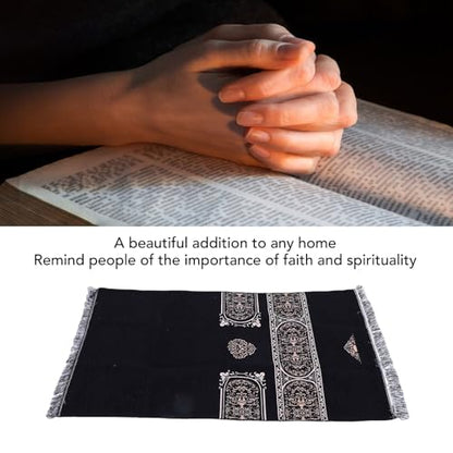 Tnfeeon Anti Slip Cotton Muslim Prayer Rug with Tassel Storage Bag Soft Portable Islamic Mat for Meditation Home Travel and Ramadan