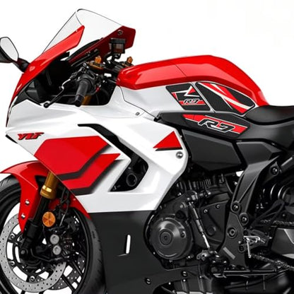 for YZF-R7 yzfr7 2026 New Accessories Fuel Tank Anti-Slip Stickers Side Guards Knee Anti-Slip mats Protective Stickers 7-piece Set Rubber Fuel Tank Stickers Tank Pads Tank pad Gas (2026 Red) - color: 2026 Red