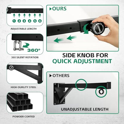 Heavy Duty Punching Bag Hanger, Wall Mounted Punching Bag Hanger, Adjustable Length and Height Heavy-Duty Punching Bag Bracket, Suitable for Home Gym - style: Length Adjustable