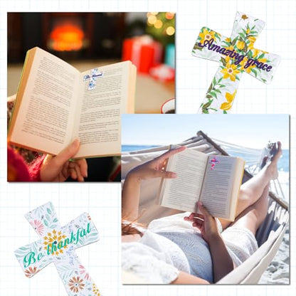 48 Pcs Magnetic Bookmarks Christian Bookmarks Bible Verses Book Markers Religious Magnetic Page Clips for Women Student Mother's Day Reading Gifts School Supplies