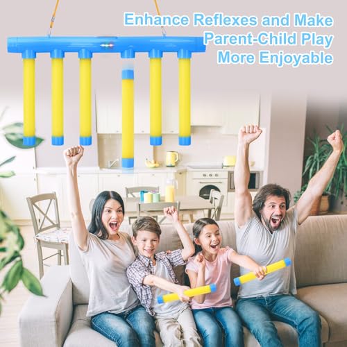 OCES Reflex Stick Game, Reflex Sticks Reaction Training Hand Speed Challenge Game, Upgrade Hand Eye Coordination Training Catching Toy Remote Control 3 Adjustable Speed (Standard) - color: Standard Blue