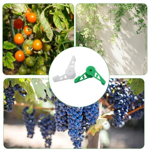 Jiozermi Low Stress Training Clips, 60 Pcs, Green + White + Black | 360 Degree Adjustable, Plant Stem Trainer, Garden Plant Branch Bender, Bud Trainer Clips, For Vine Plant Gardening