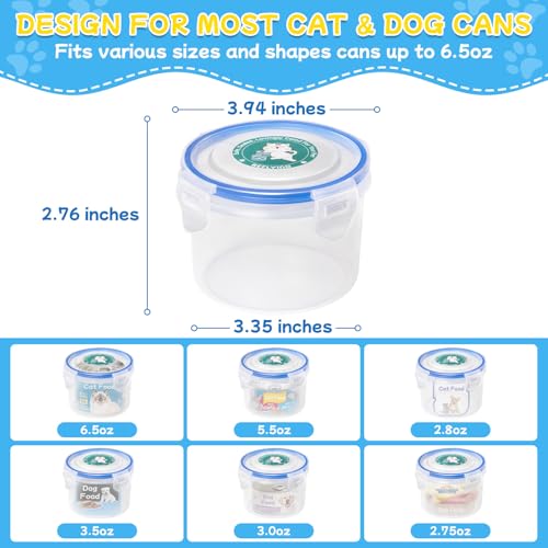 REFLYING Canned Cat Food Storage Lids Reusable Airtight Can Cover | Reusable airtight cat food can lids,Keeps wet food fresh,eliminates odor,Includes SUS 304 spoon and can opener - color: 2 Jar（S）+1 Spoon