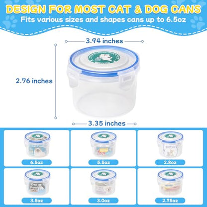 REFLYING Canned Cat Food Storage Lids Reusable Airtight Can Cover | Reusable airtight cat food can lids,Keeps wet food fresh,eliminates odor,Includes SUS 304 spoon and can opener - color: 2 Jar（S）+1 Spoon