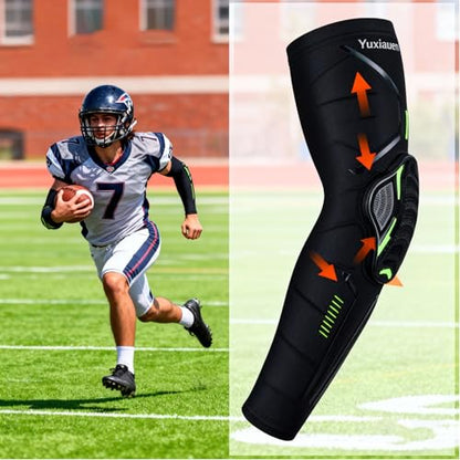 Padded Arm Sleeves – Football, Basketball, Volleyball & Soccer Elbow Forearm Protection for Men & Women (1 Pair) - size: XL-Large