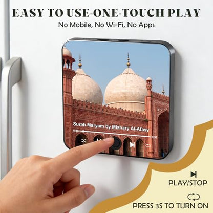 Mason Life Islamic Gifts Fridge Magnet, Badshahi Mosque, Preloaded Surah Audio Player with Islamic Recitations, USB-C Rechargeable, Ramadan & Eid Gifts - color: Badshahi Mosque