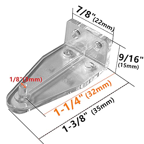 4pcs Hold Down Brackets with Screws Clear Color Bottom Rail Hold Clips for 1.5inch High Profile Blinds (4, 1.5inch) - size: 1.5inch