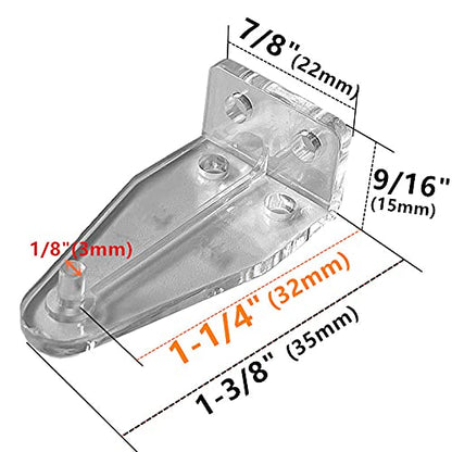 4pcs Hold Down Brackets with Screws Clear Color Bottom Rail Hold Clips for 1.5inch High Profile Blinds (4, 1.5inch) - size: 1.5inch