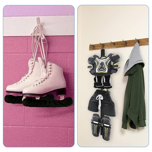 Qchengsan Ice Skate Blade Cover Plus Hockey Drying Rack,Ice Skate Blade Covers,Ice Skate Soakers,Hockey Equipment Gear Drying Rack - color: Black