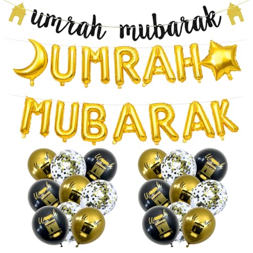 20Pcs Umrah Mubarak Decorations, Eid Mubarak Decorations Suitable for Religious Events and Home Decor
