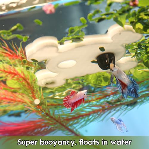Abizoo Halloween Aquarium Floating Plant Corral, Fish Feeding Ring Plastic White Skull Shape for Aquarium Feeding Ring Decor, Keep Tank Clean No-Suction Cup for Betta Fish, Goldfish Small Fish